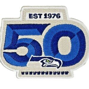 (2) Seattle Seahawks 50th Anniversary Embroidered Iron / Sew-On Patch